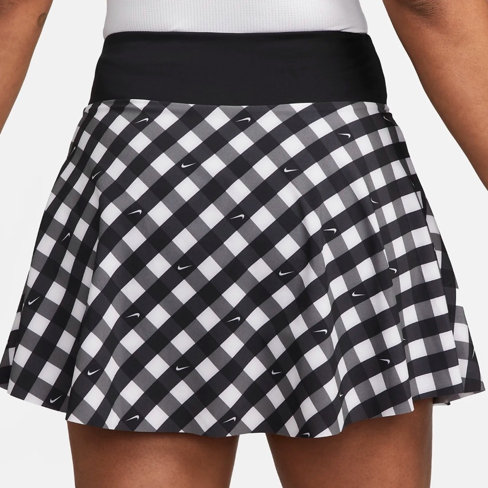 NWT NIKE dry fit club checkered skirt black/white size XS